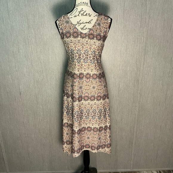 NWOT ONE WORLD Multicolor Midi Dress Size Medium - Picture 12 of 12